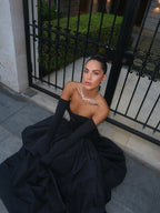 Strapless Cutout Velvet Ball Gown H7096