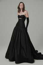 Strapless Cutout Velvet Ball Gown H7096