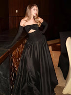 Strapless Cutout Velvet Ball Gown H7096
