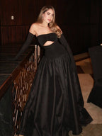 Strapless Cutout Velvet Ball Gown H7096
