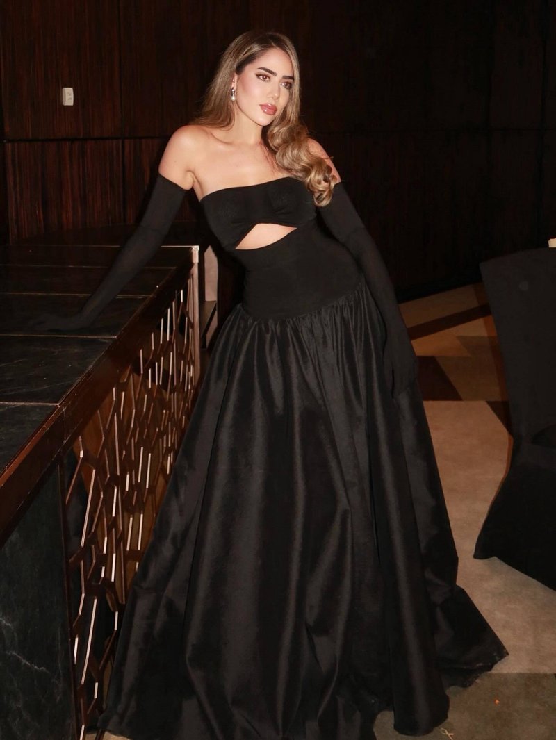 Strapless Cutout Velvet Ball Gown H7096