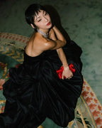 Strapless Cutout Velvet Ball Gown H7096