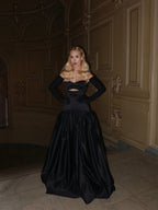 Strapless Cutout Velvet Ball Gown H7096