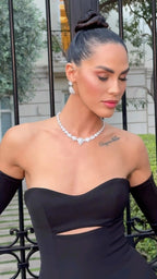 Strapless Cutout Velvet Ball Gown H7096