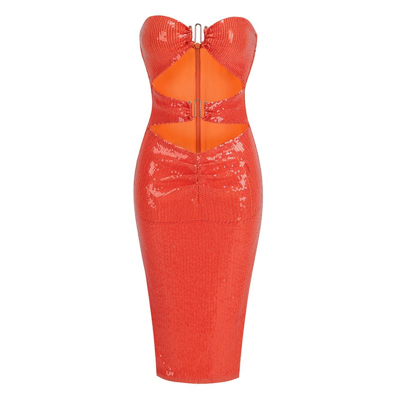 Strapless Cutout Velvet Maxi Dress H6339