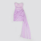 Strapless Draped Lilac Mini Dress H5017