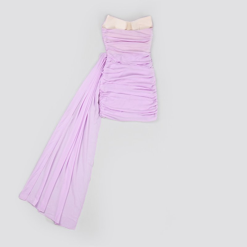 Strapless Draped Lilac Mini Dress H5017