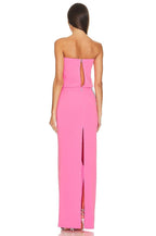 Strapless Draped Pink Maxi Dress H5978