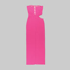 Strapless Draped Pink Maxi Dress H5978