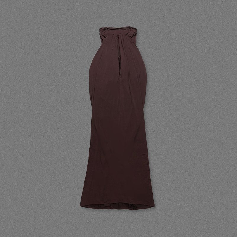 Strapless Draped Satin Maxi Dress H7129