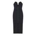 Strapless Embellished Black Bandage Dress H6046