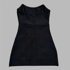Strapless Embellished Black Mini Dress H6657