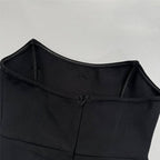 Strapless Embellished Black Mini Dress H6657