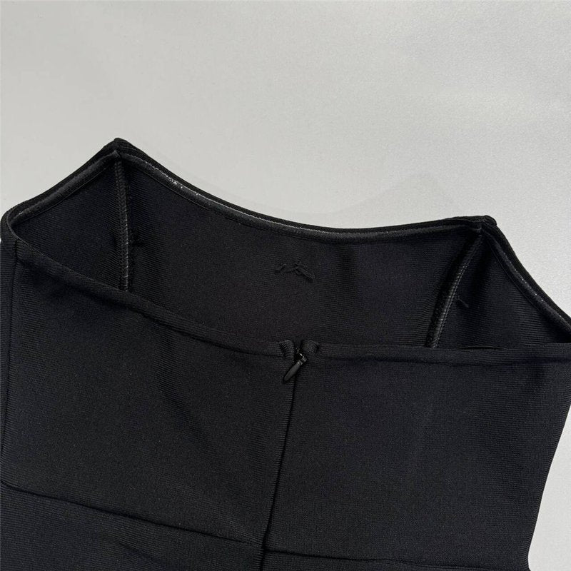 Strapless Embellished Black Mini Dress H6657