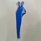 Strapless Embellished Blue Mermaid Gown H5325