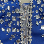 Strapless Embellished Blue Mermaid Gown H5325