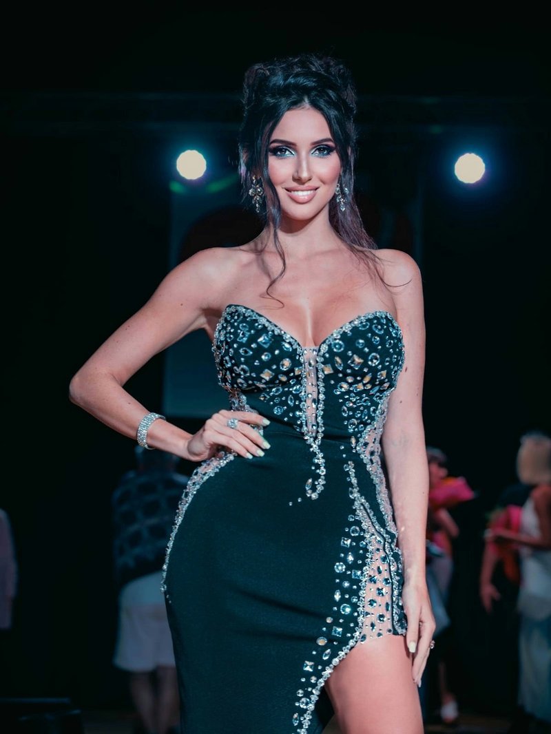 Strapless Embellished Blue Mermaid Gown H5325