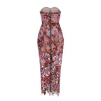 Strapless Embellished Floral Maxi Dress H6567
