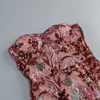 Strapless Embellished Floral Maxi Dress H6567