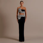 Strapless Embellished Floral Two-Piece Gown H6431