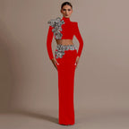 Strapless Embellished Floral Two-Piece Gown H6431