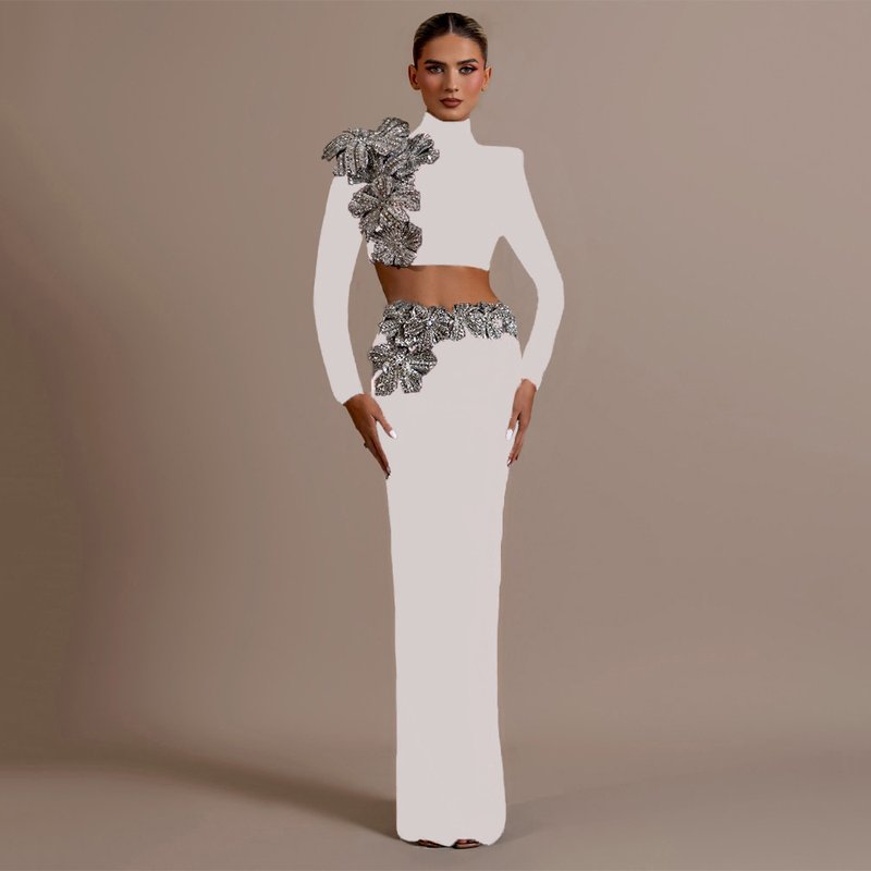 Strapless Embellished Floral Two-Piece Gown H6431