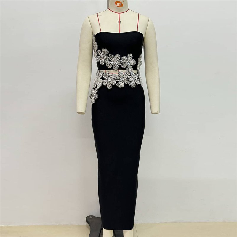 Strapless Embellished Floral Two-Piece Gown H6431