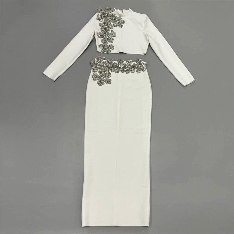 Strapless Embellished Floral Two-Piece Gown H6431