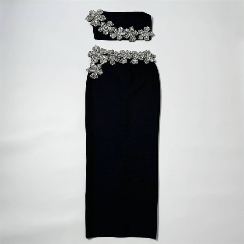 Strapless Embellished Floral Two-Piece Gown H6431