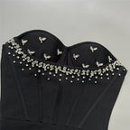Strapless Embellished Heart Bodice Midi Dress H6483