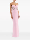 Strapless Embellished Pink Gown H6424