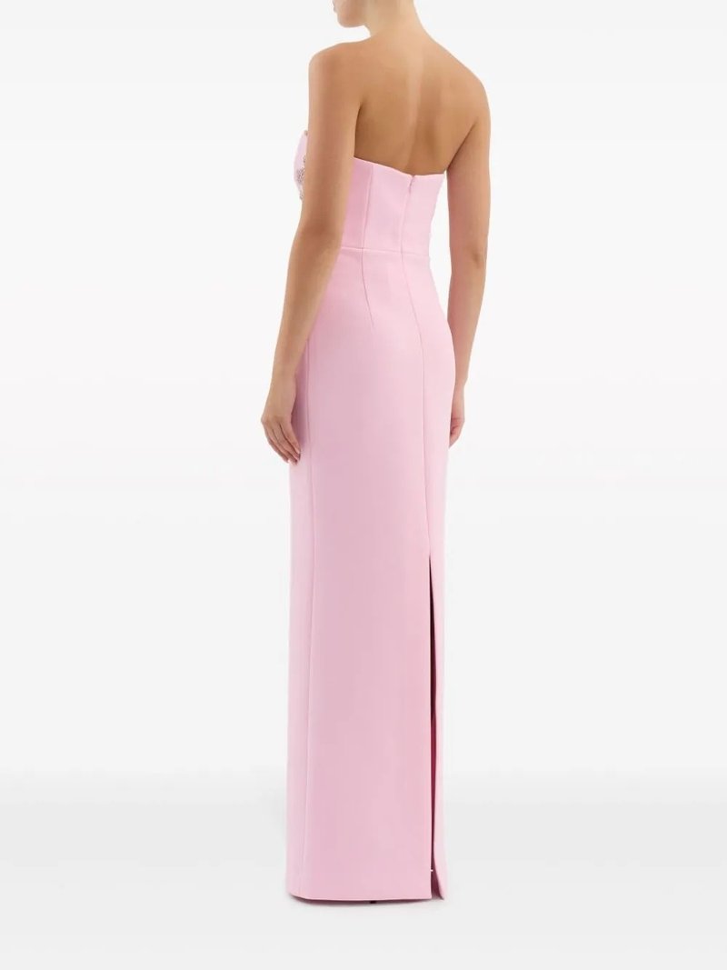 Strapless Embellished Pink Gown H6424
