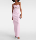 Strapless Embellished Pink Gown H6424