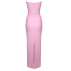 Strapless Embellished Pink Gown H6424