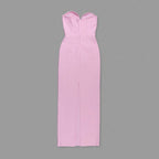 Strapless Embellished Pink Gown H6424