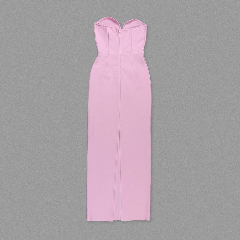 Strapless Embellished Pink Gown H6424