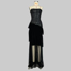 Strapless Embellished Tiered Tulle Gown H6649