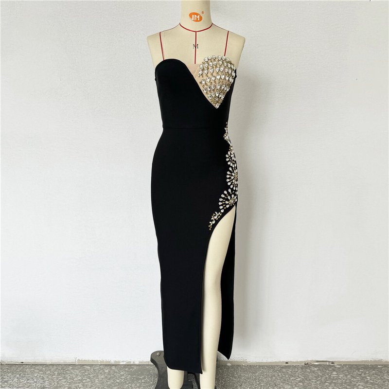 Strapless Embellished Velvet Gown H6658