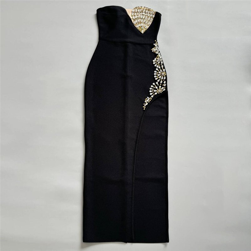 Strapless Embellished Velvet Gown H6658