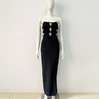 Strapless Embellished Velvet Maxi Dress H6449