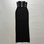 Strapless Embellished Velvet Maxi Dress H6449