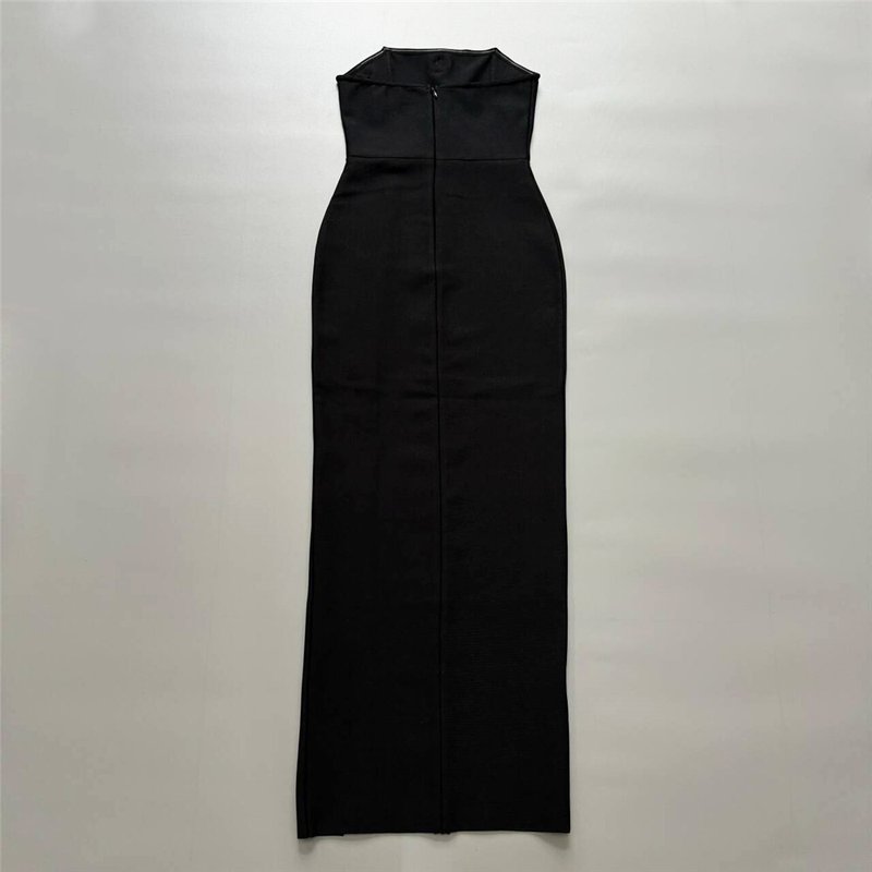 Strapless Embellished Velvet Maxi Dress H6449