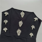 Strapless Embellished Velvet Maxi Dress H6449