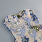 Strapless Embroidered Floral Maxi Dress H6762