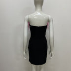 Strapless Feather Black Mini Dress H5429
