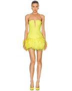 Strapless Feather Mini Dress H6363