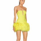Strapless Feather Mini Dress H6363