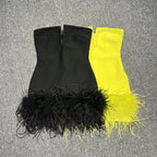 Strapless Feather Mini Dress H6363