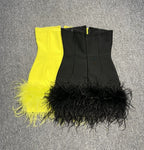Strapless Feather Mini Dress H6363