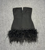 Strapless Feather Mini Dress H6363